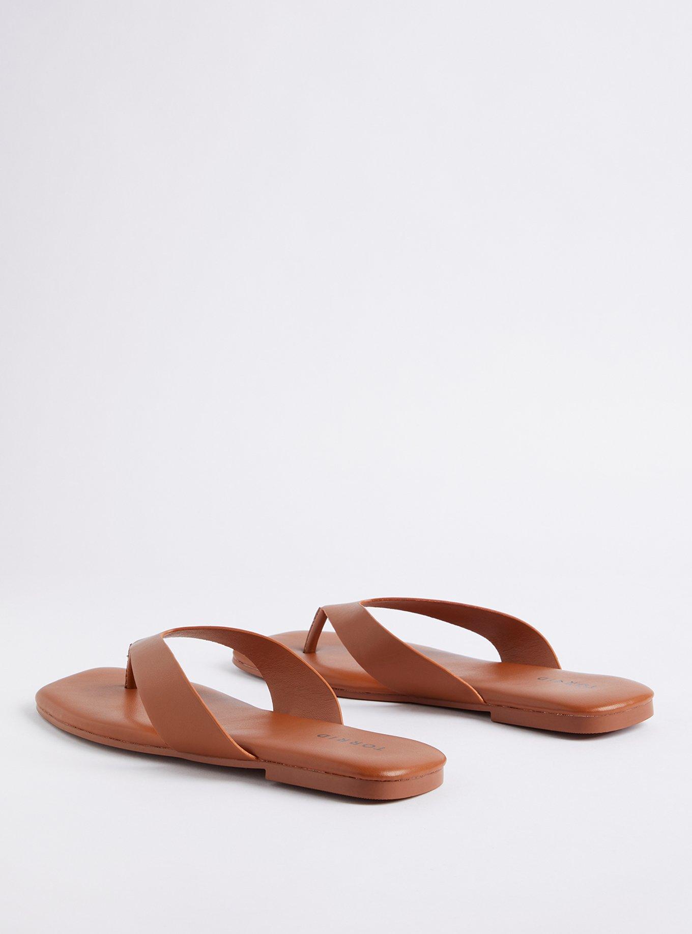 Square Toe Thong Sandal (WW), BROWN, alternate