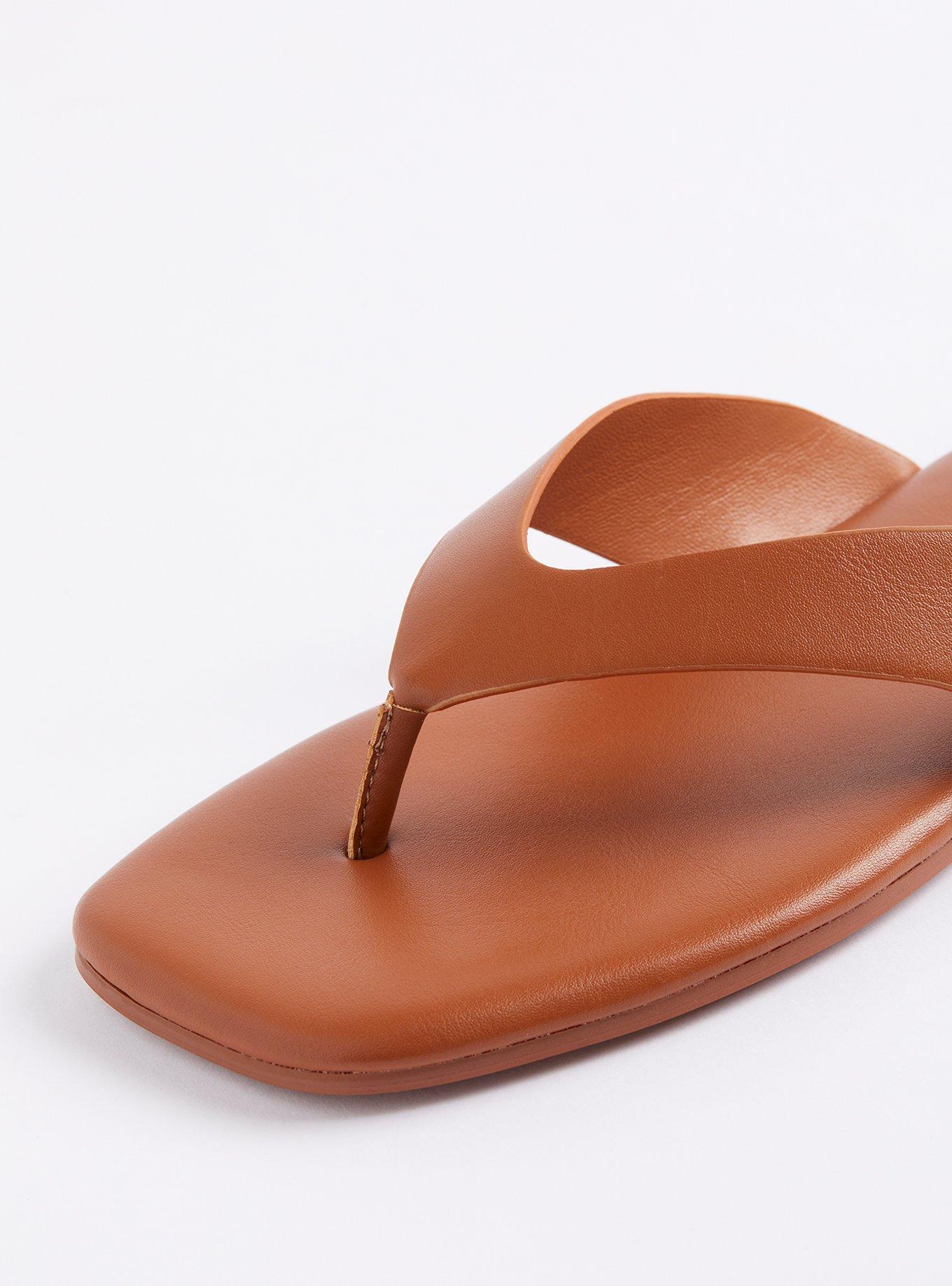 Square Toe Thong Sandal (WW), BROWN, alternate