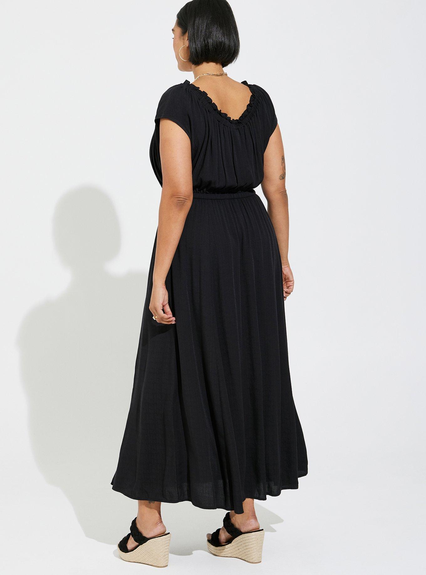 Plus Size - Maxi Textured Woven Double Slit Dress - Torrid