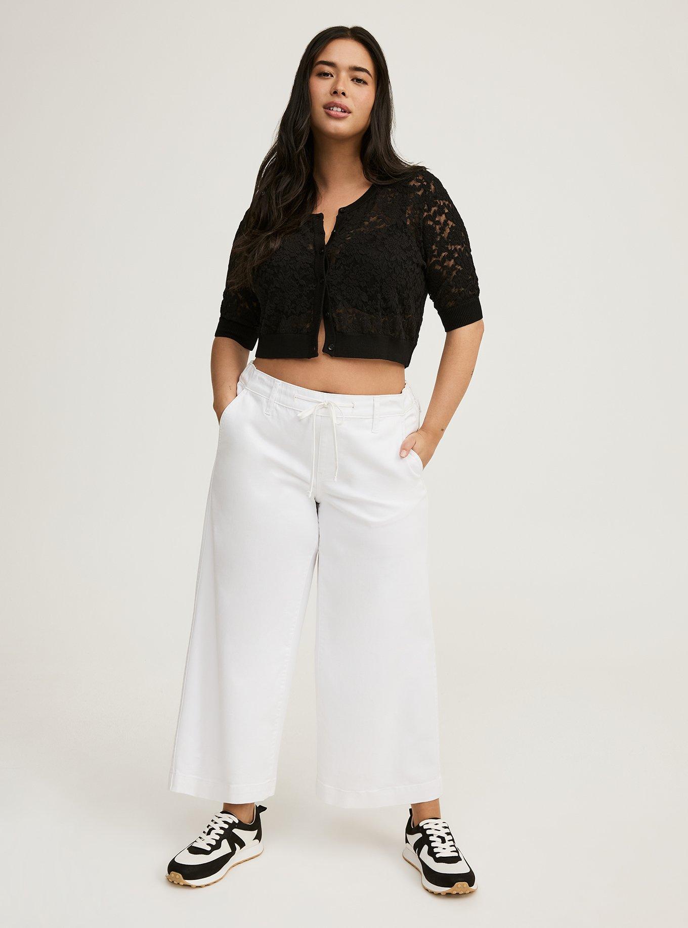 Plus Size - Lace Cropped Shrug Button Front Sweater - Torrid