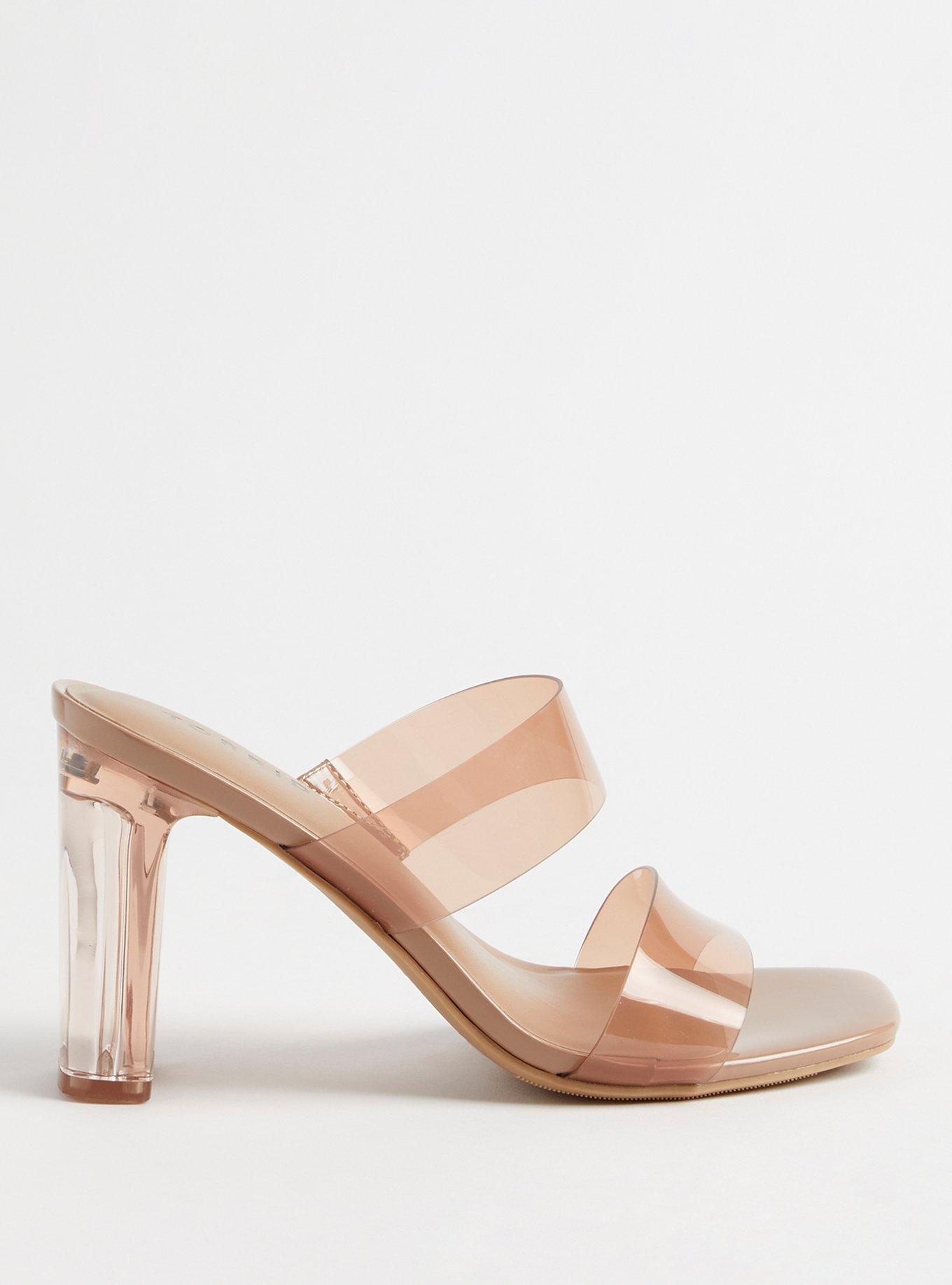 Plus Size - Double Strap Lucite Heel Sandal (WW) - Torrid