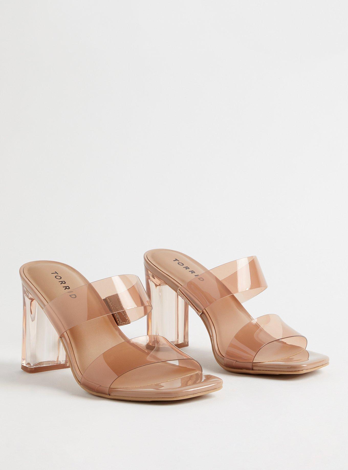 Double strap clear on sale heels