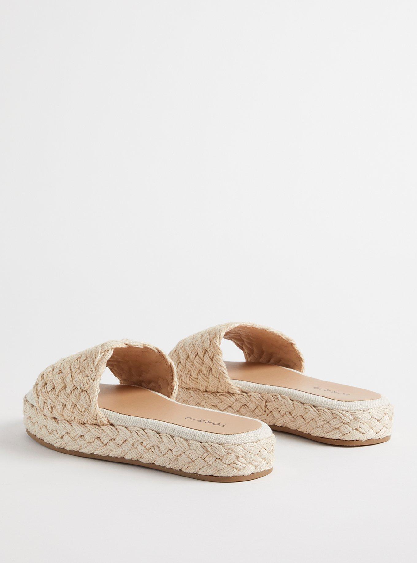 Raffia Platform Slide (WW