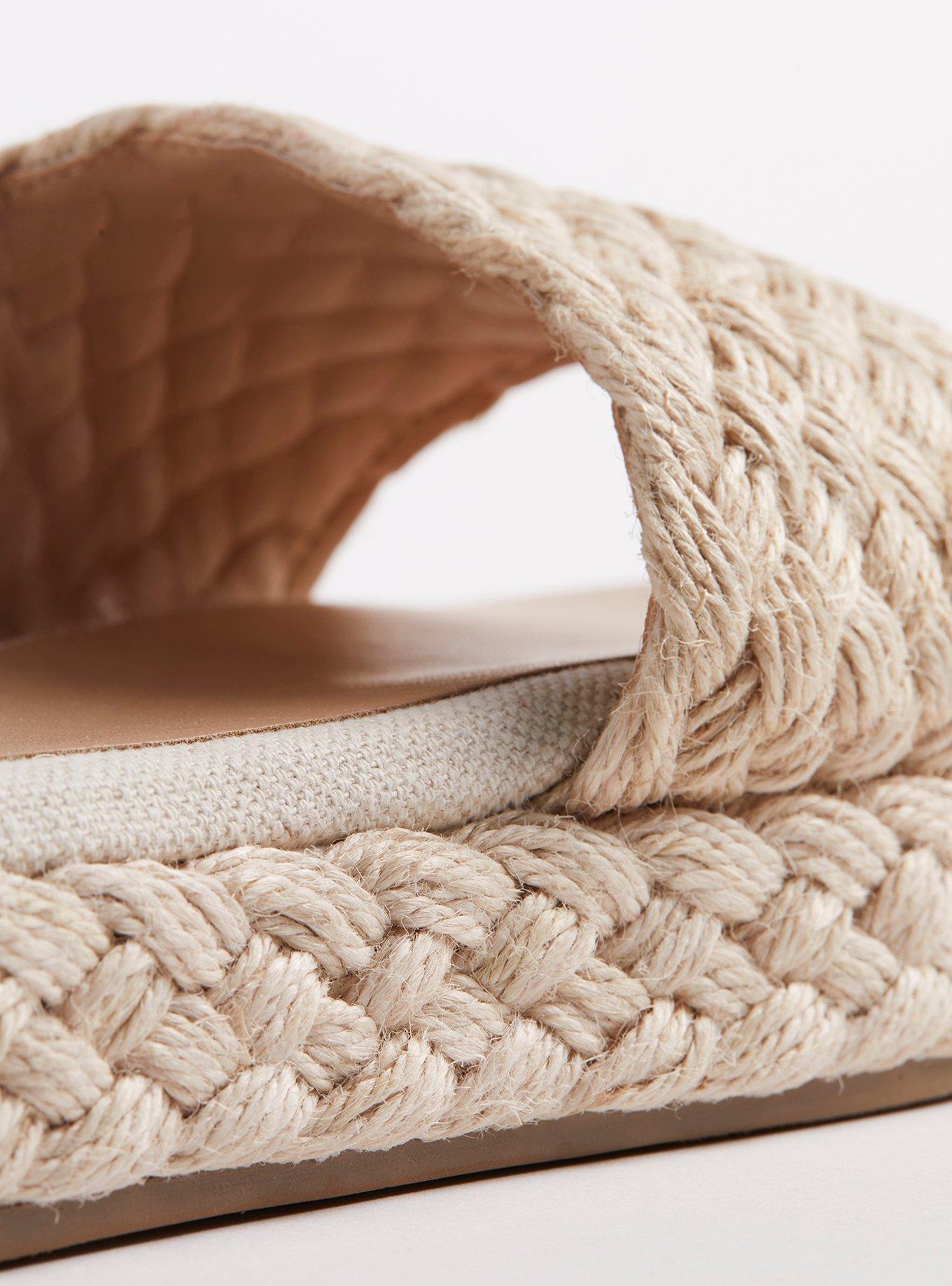 Raffia Platform Slide (WW