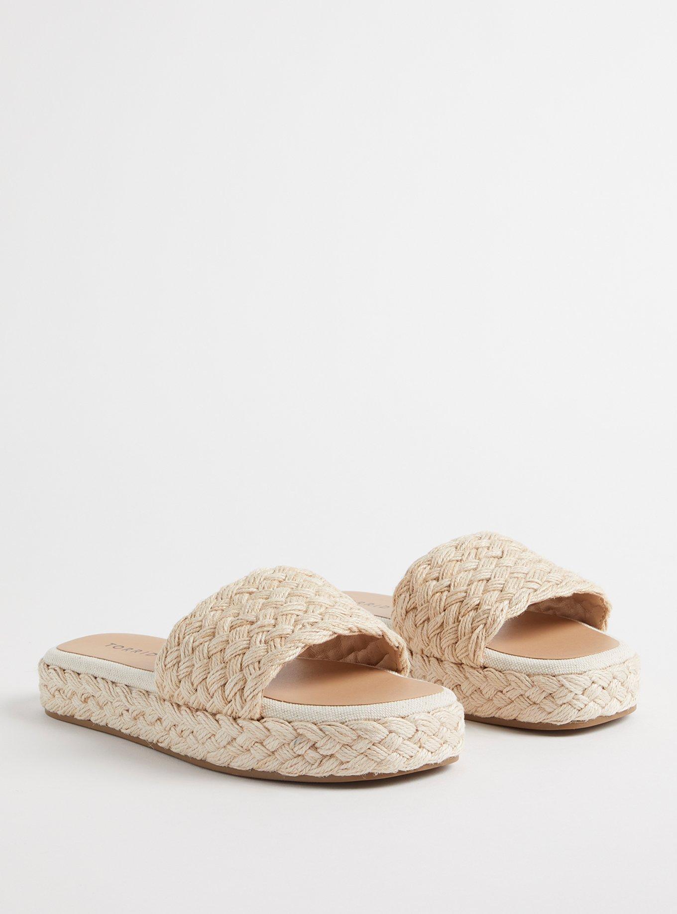 Raffia Platform Slide (WW