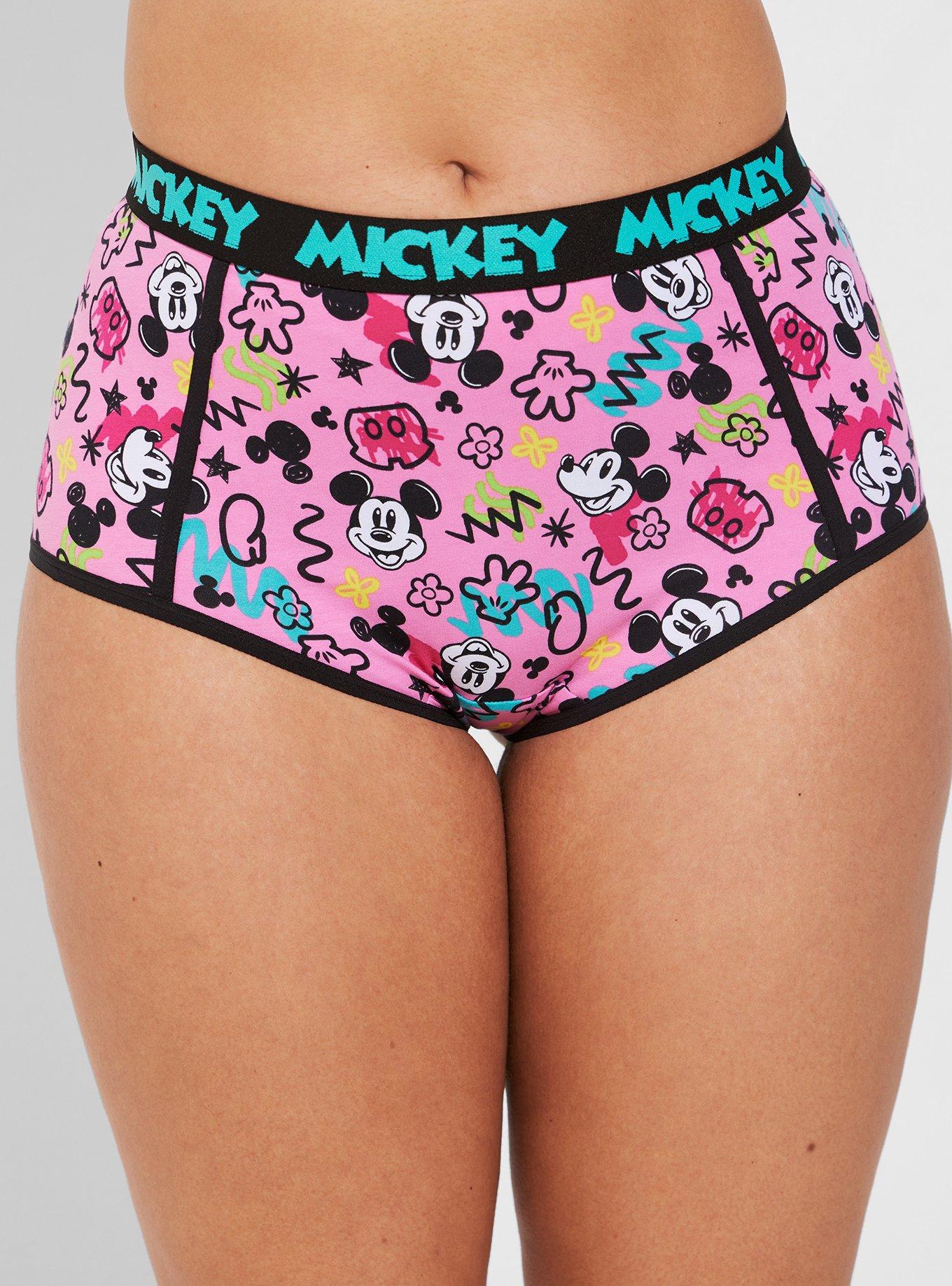 Plus Size Mickey Mouse Cotton Mid Rise Hipster Panty, PINK MULTI, alternate