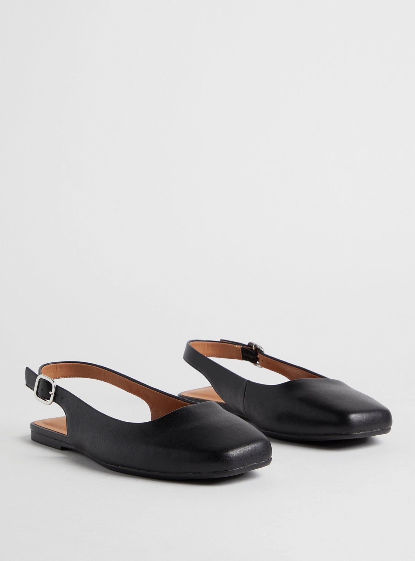 Squared Toe Slingback Flat (WW