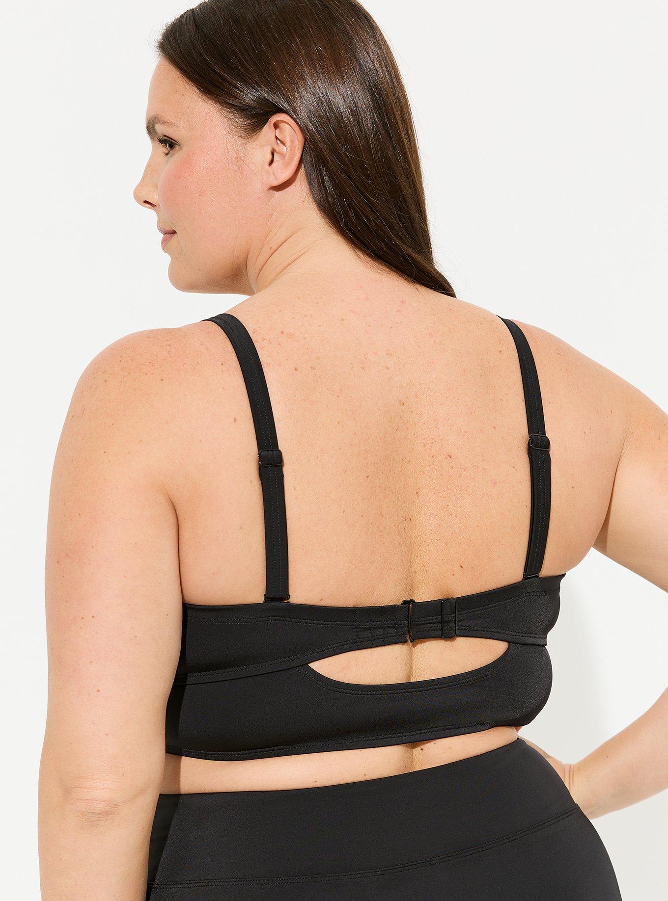 Underwire Unlined Bandeau Bikini Top, DEEP BLACK, alternate