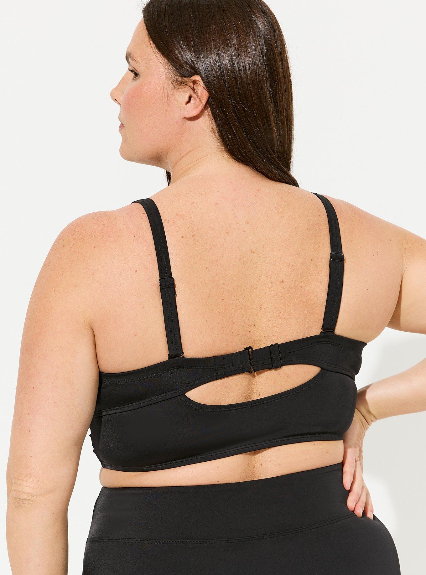 Underwire Unlined Demi Midkini Top, DEEP BLACK, alternate