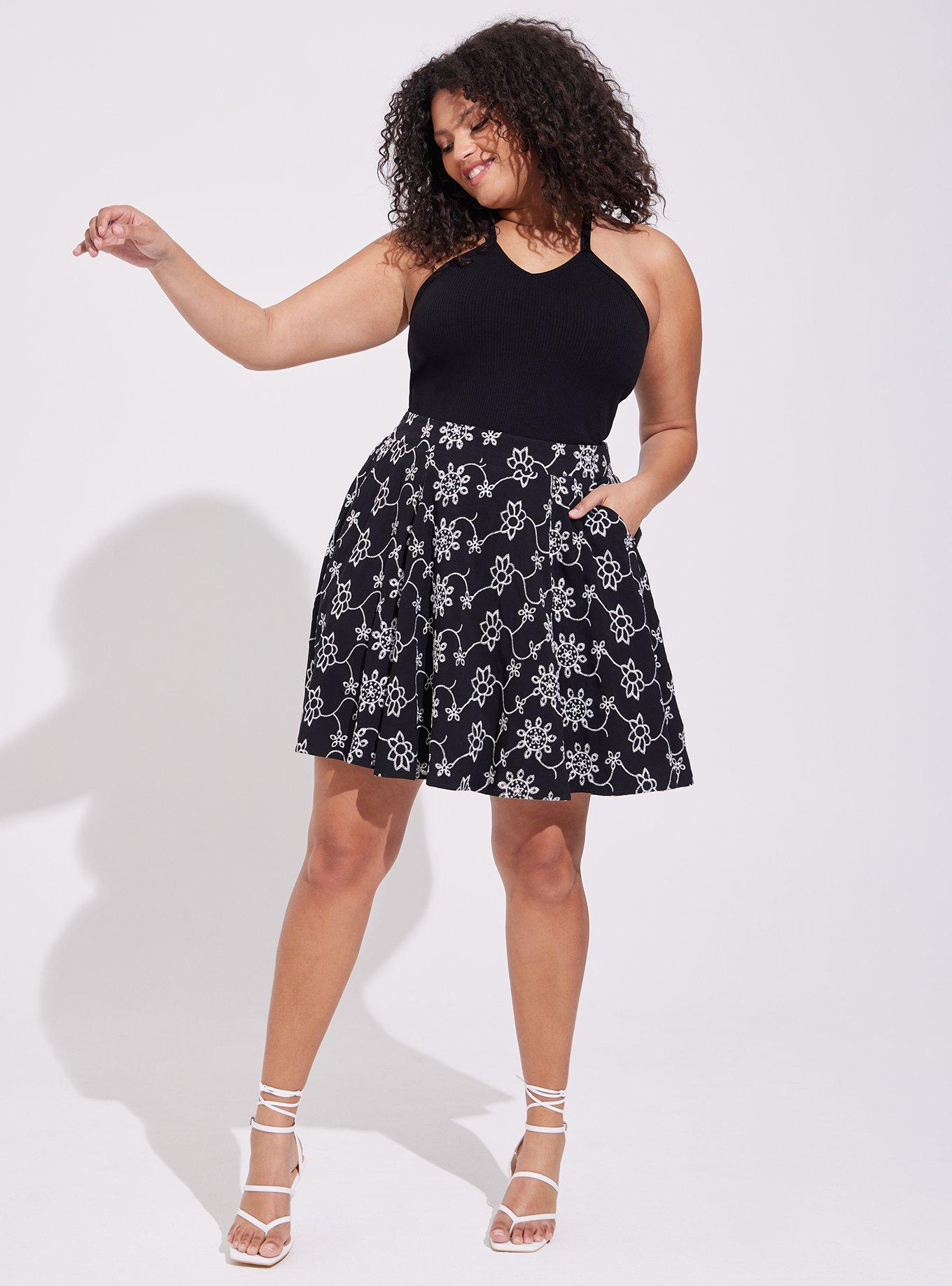 Plus Size Mini Eyelet High Waist Aline Skirt Torrid