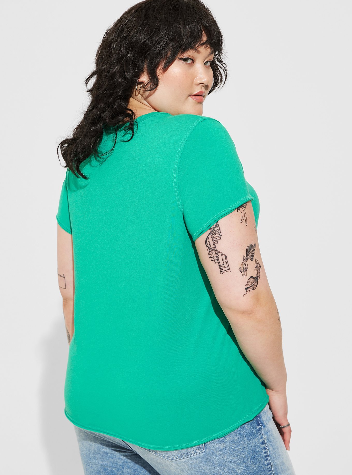 Plus Size - Disney Pixar Aliens Relaxed Fit Crew Neck Raw Edge Top - Torrid