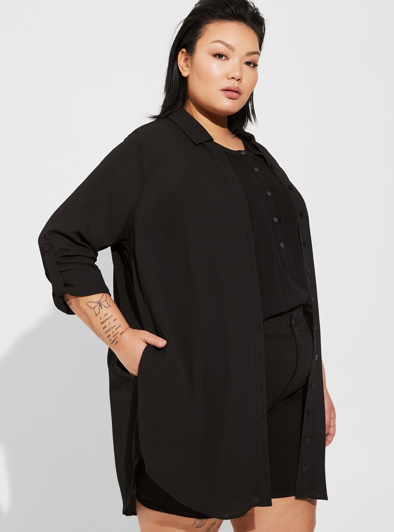 Washable Gauze Open Front Shirt Kimono