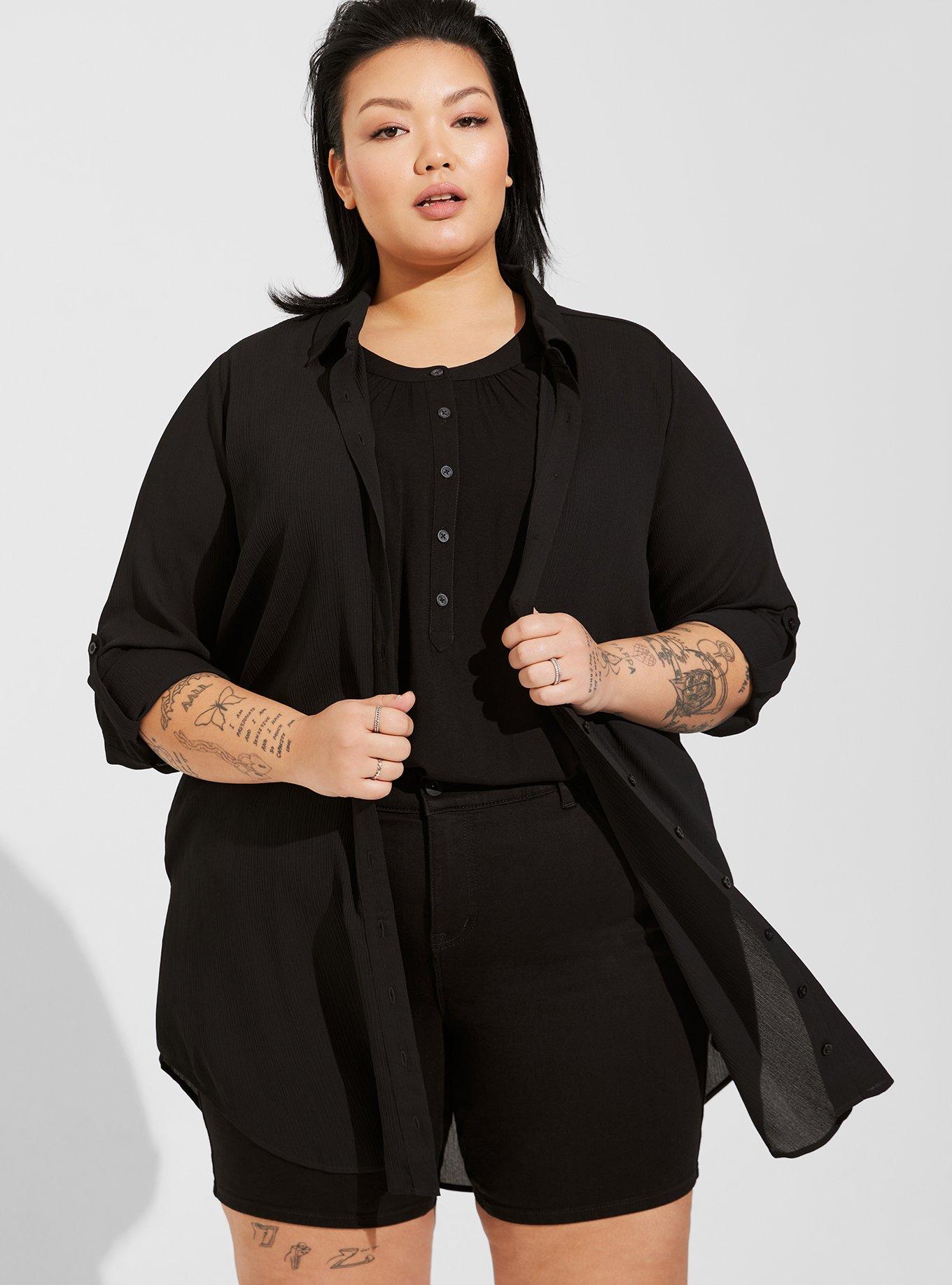 Washable Gauze Open Front Shirt Kimono