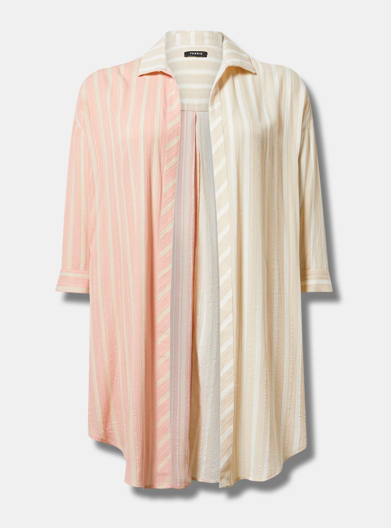 Washable Gauze Open Front Shirt Kimono