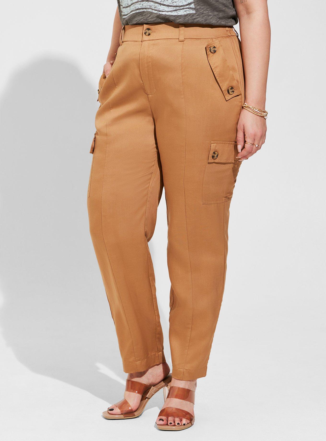 Relaxed Taper Studio Linen High Rise Cargo Pant