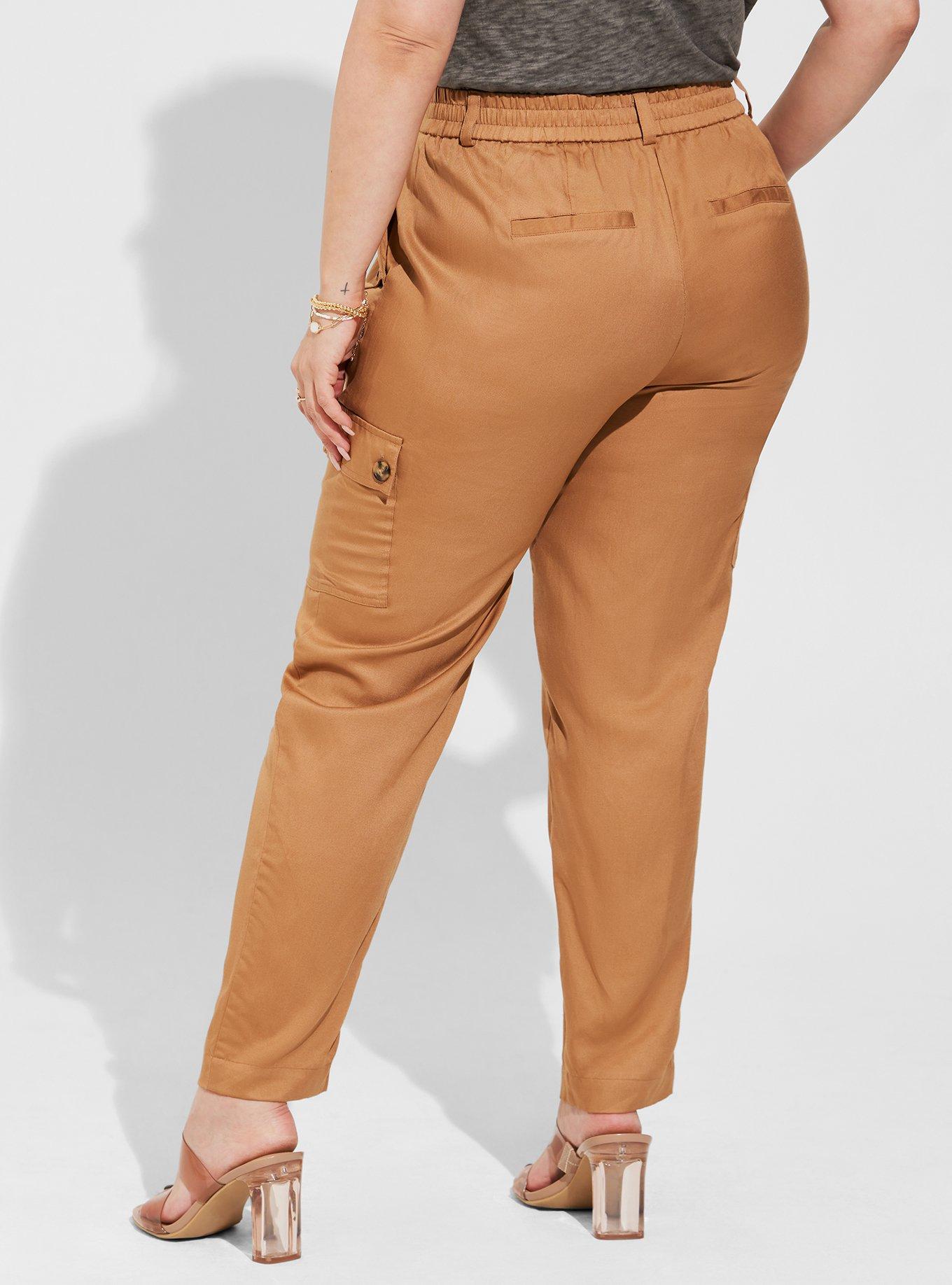 Plus Size - Pull-On Boyfriend Straight Stretch Twill Mid-Rise Pant