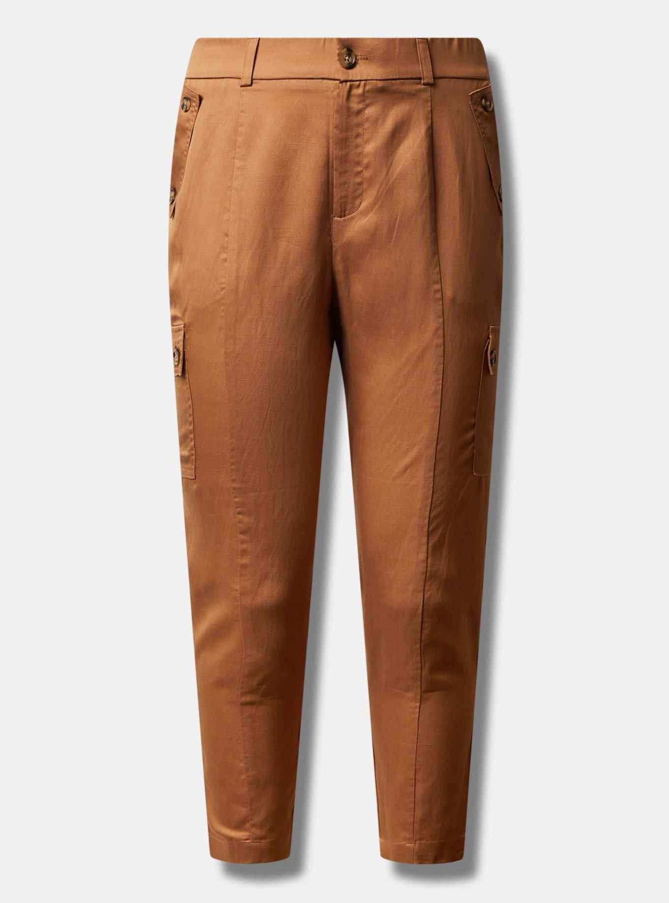 Relaxed Taper Studio Linen High Rise Cargo Pant