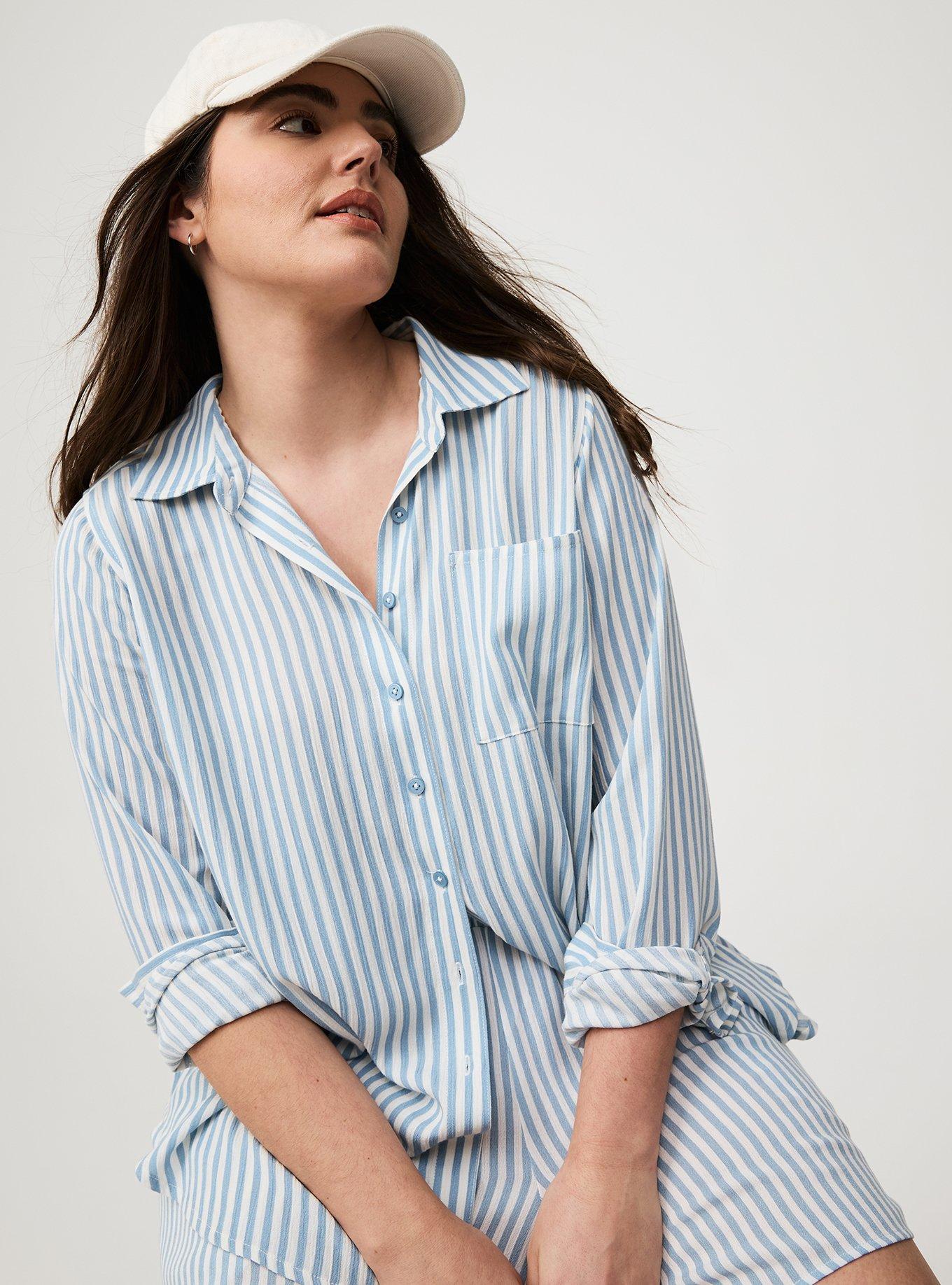Lizzie Crinkle Gauze Button Up Long Sleeve Shirt