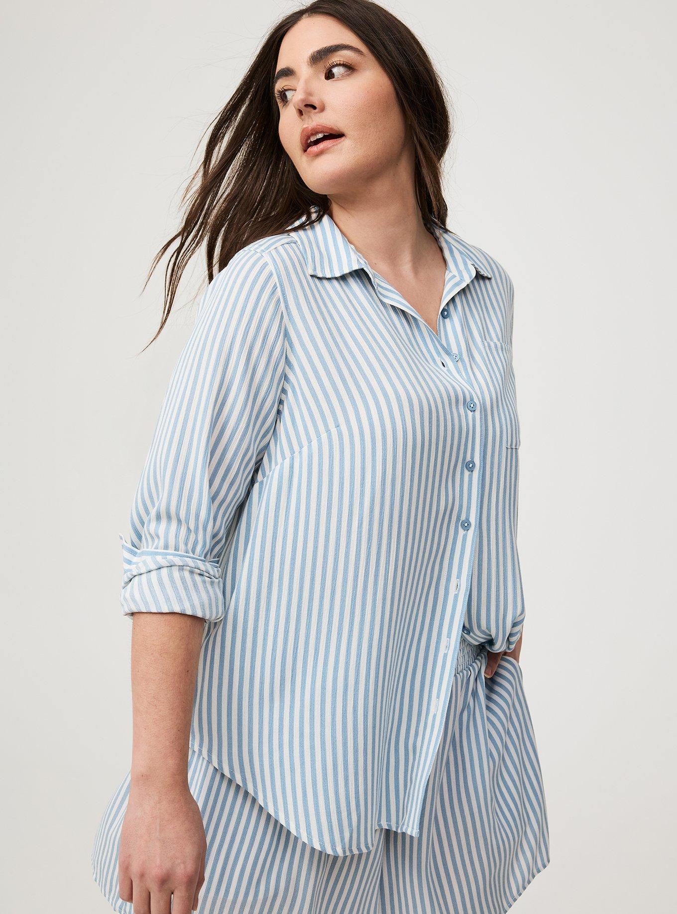 Lizzie Crinkle Gauze Button Up Long Sleeve Shirt