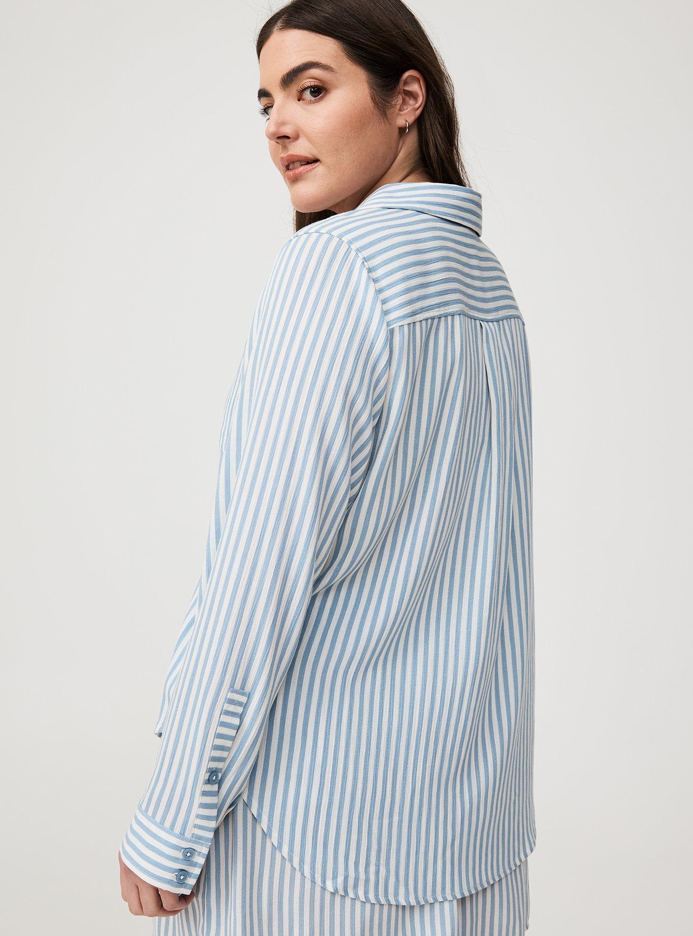 Lizzie Crinkle Gauze Button Up Long Sleeve Shirt