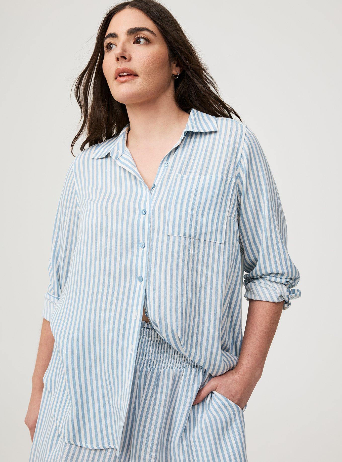 Lizzie Crinkle Gauze Button Up Long Sleeve Shirt