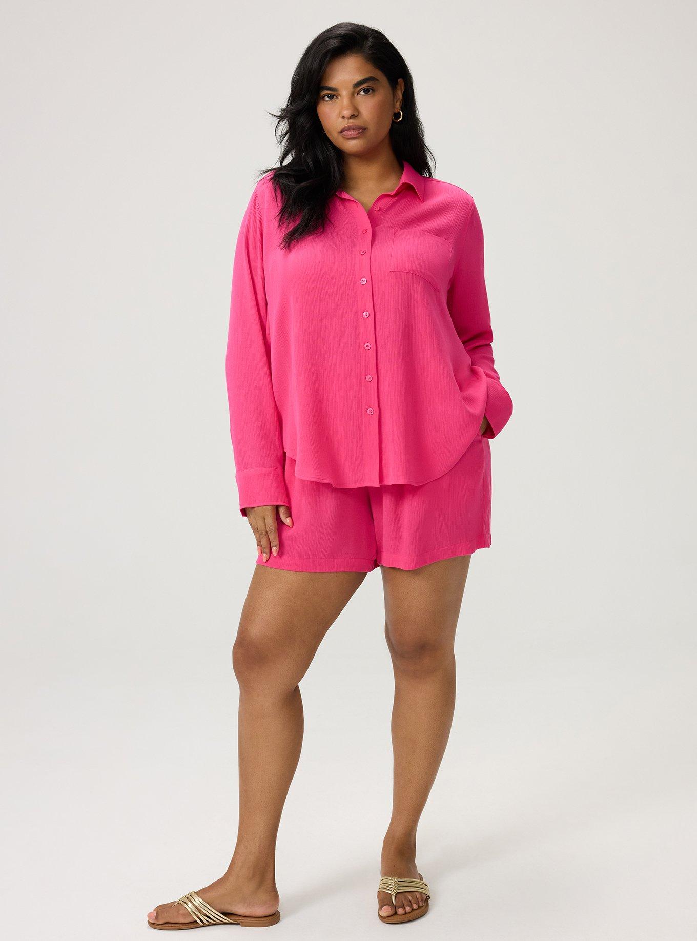 Lizzie Button-Up Shirt, BEETROOT PURPLE, alternate