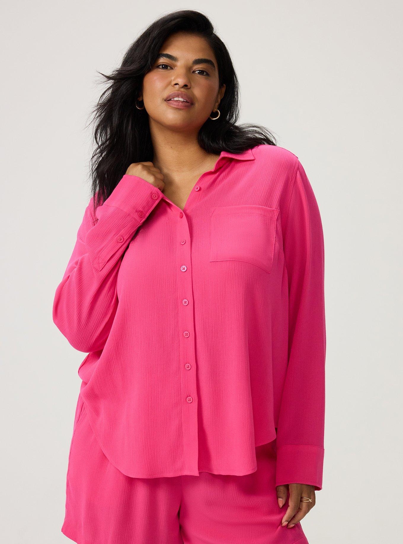 Lizzie Button-Up Shirt, BEETROOT PURPLE, hi-res
