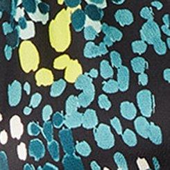 Plus Size Satin Surplice Tie Cut Out Back Long Sleeve Blouse, BRUSH RAIN DOT, swatch