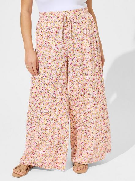 Pull-On Wide Leg Washable Gauze High Rise Pant, DITSY FLORAL, alternate