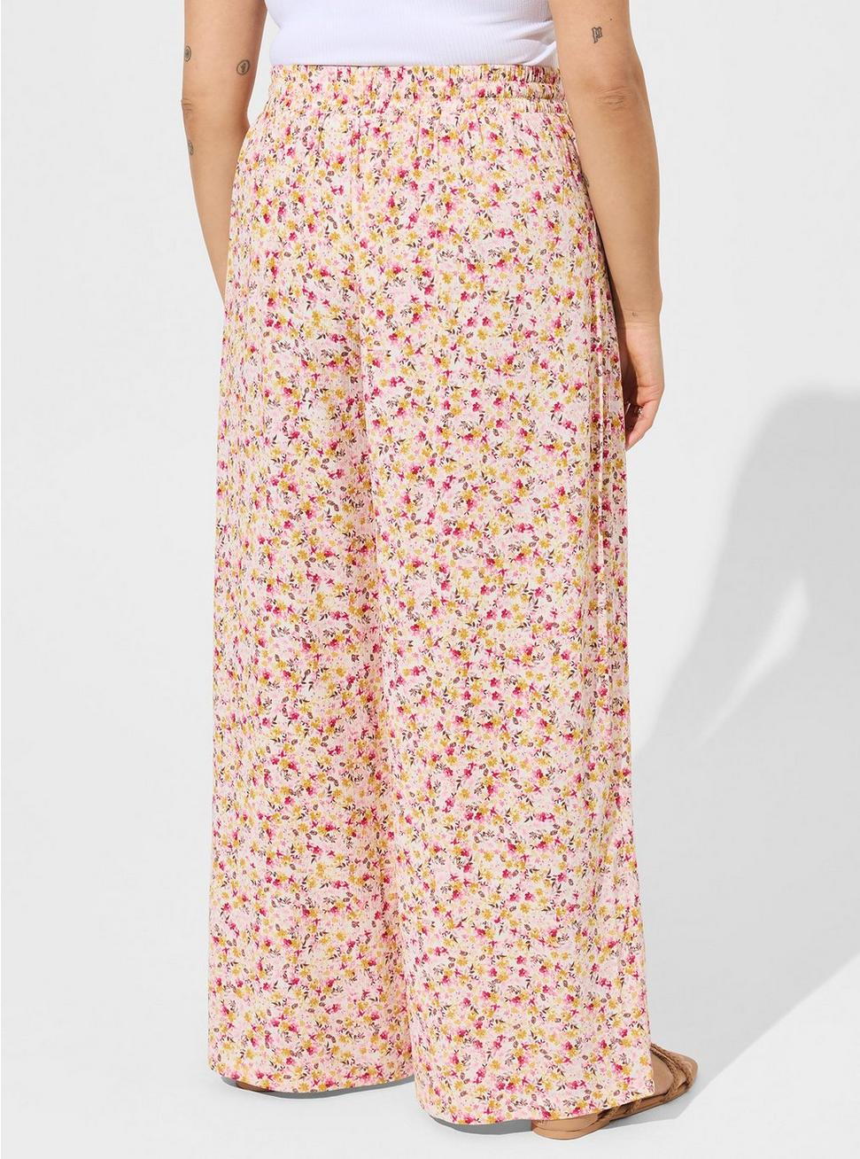 Pull-On Wide Leg Washable Gauze High Rise Pant, DITSY FLORAL, alternate