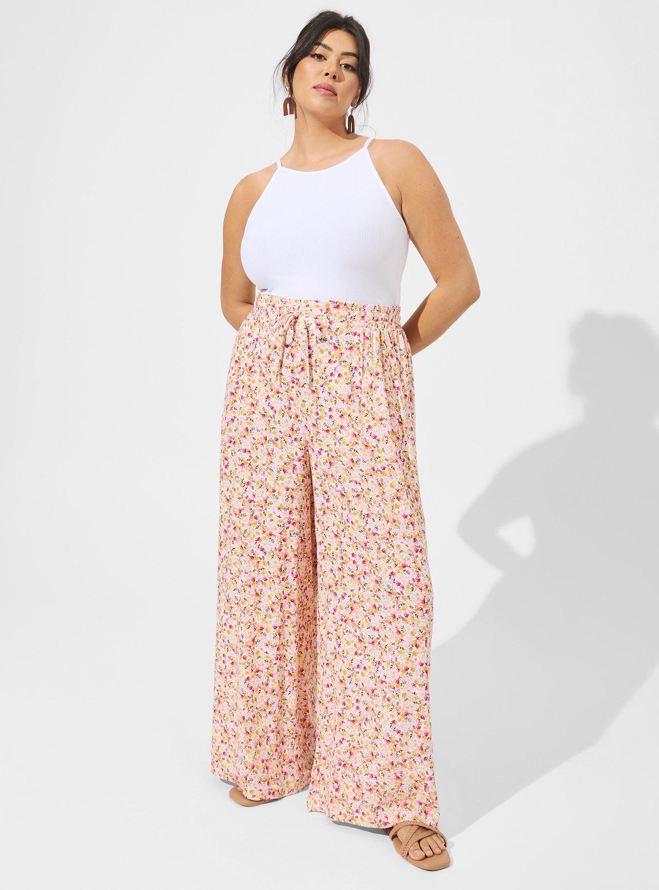 Pull-On Wide Leg Washable Gauze High Rise Pant