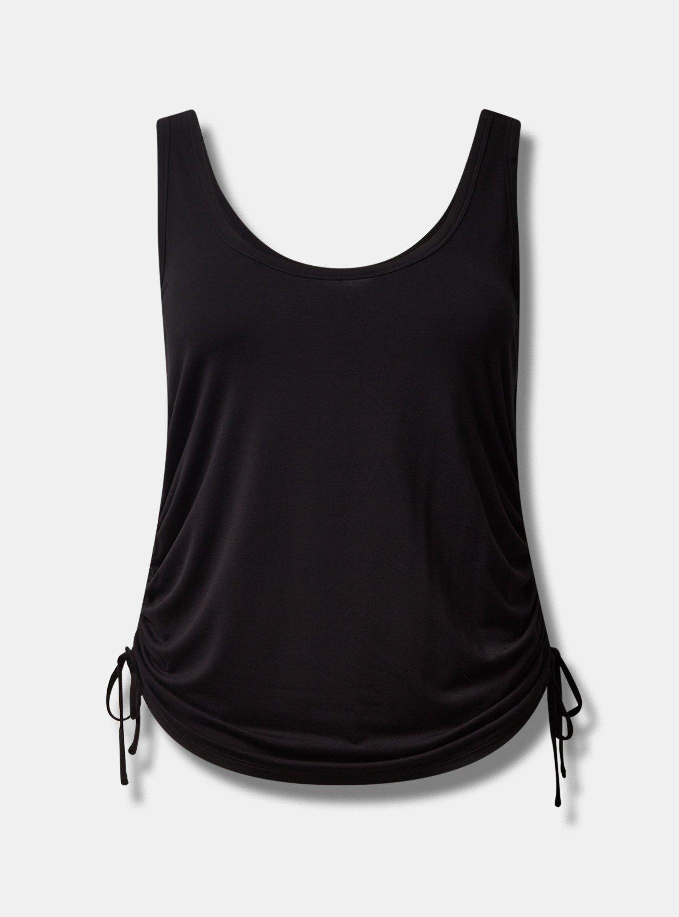 Scoop Neck Supersoft Tank in Black