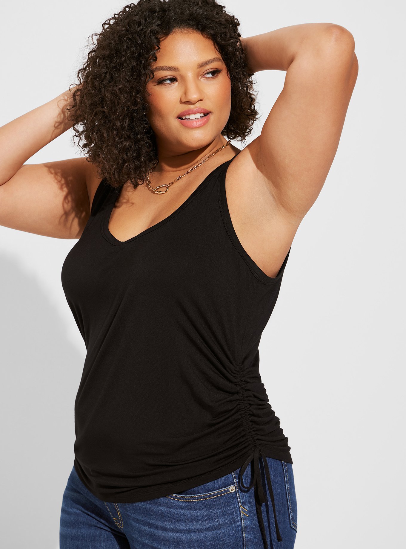 Plus Size - Super Soft Scoop Neck Side Tie Tank - Torrid