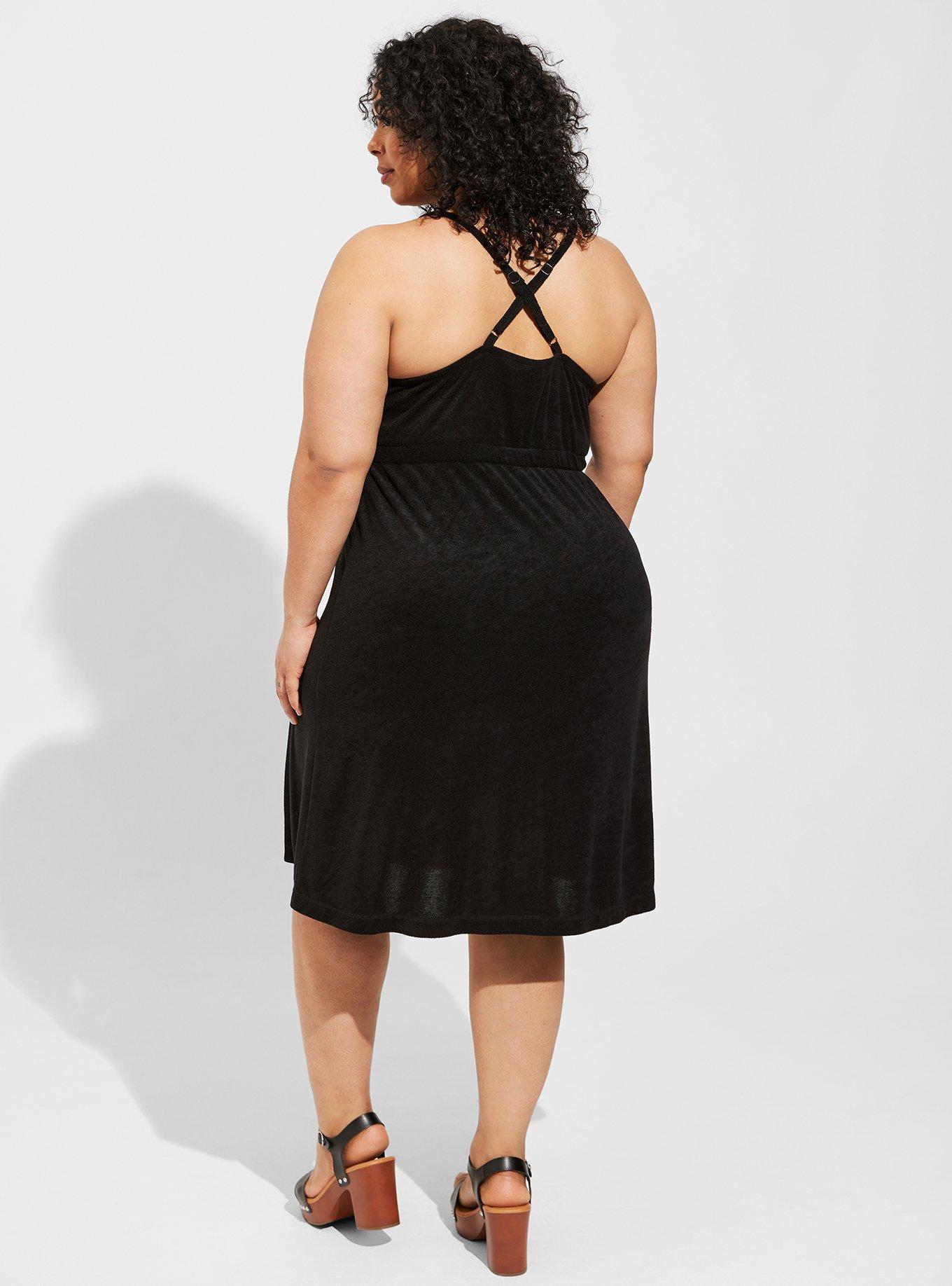 Plus Size Midi Terry Cloth Wrap Beach Dress Torrid