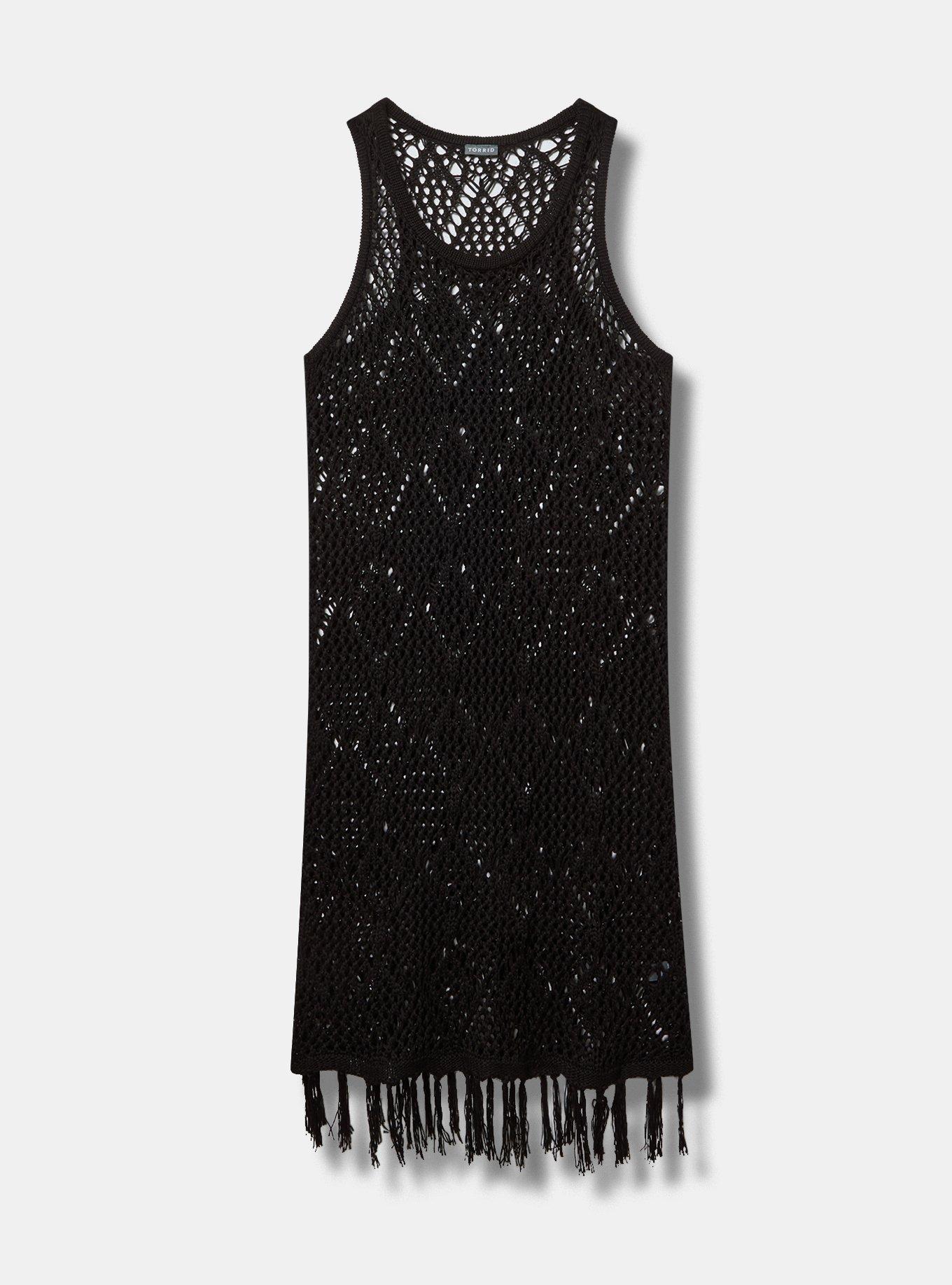 Crochet Fringe Cover-Up Dress