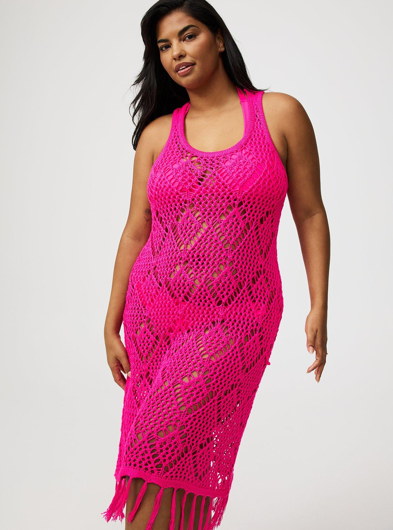 Plus Size - Mini Crochet Fringe Swim Cover-Up Dress - Torrid