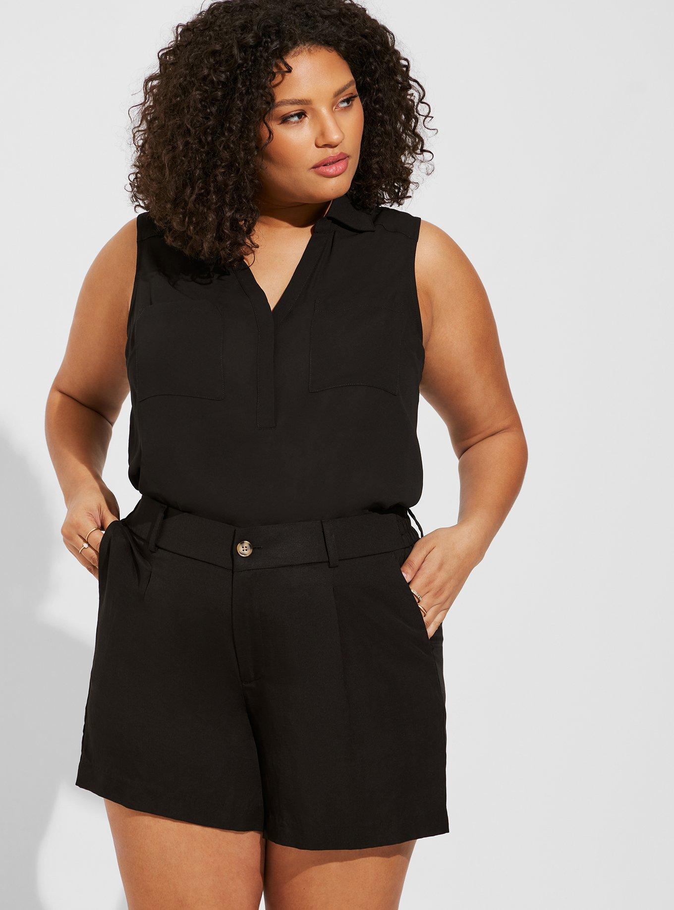 Plus Size - Harper Georgette Collared Sleeveless Blouse - Torrid