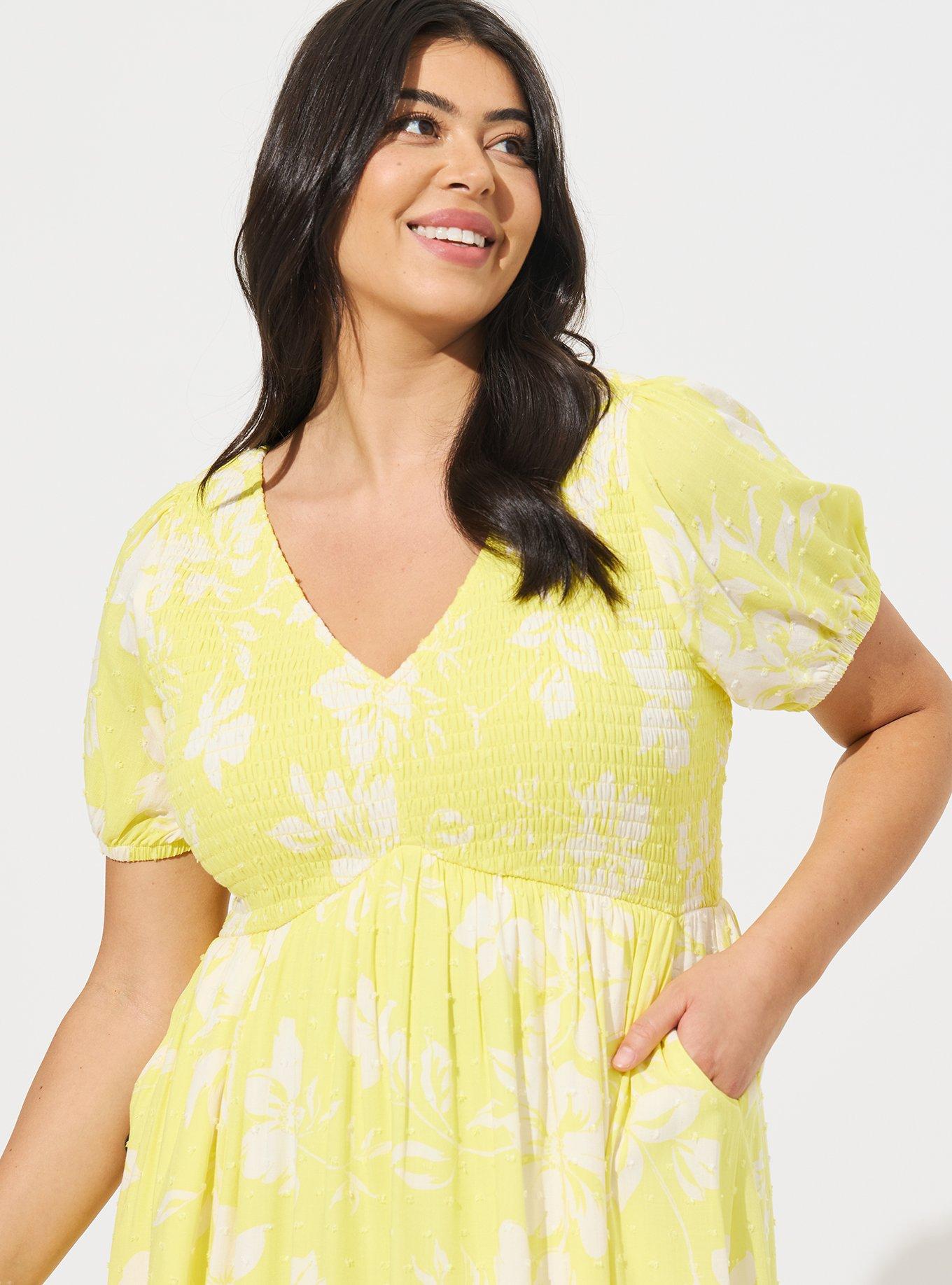 Midi Swiss Dot Shirred Dress, EMMA FLORAL, alternate