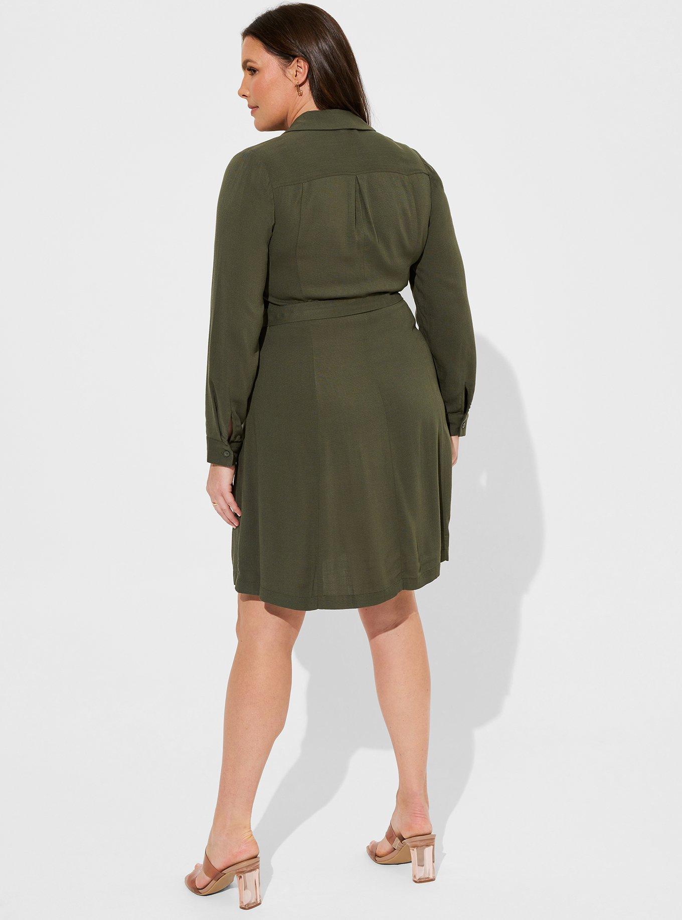 Plus Size - Mini Rayon Slub Wrap Front Dress - Torrid