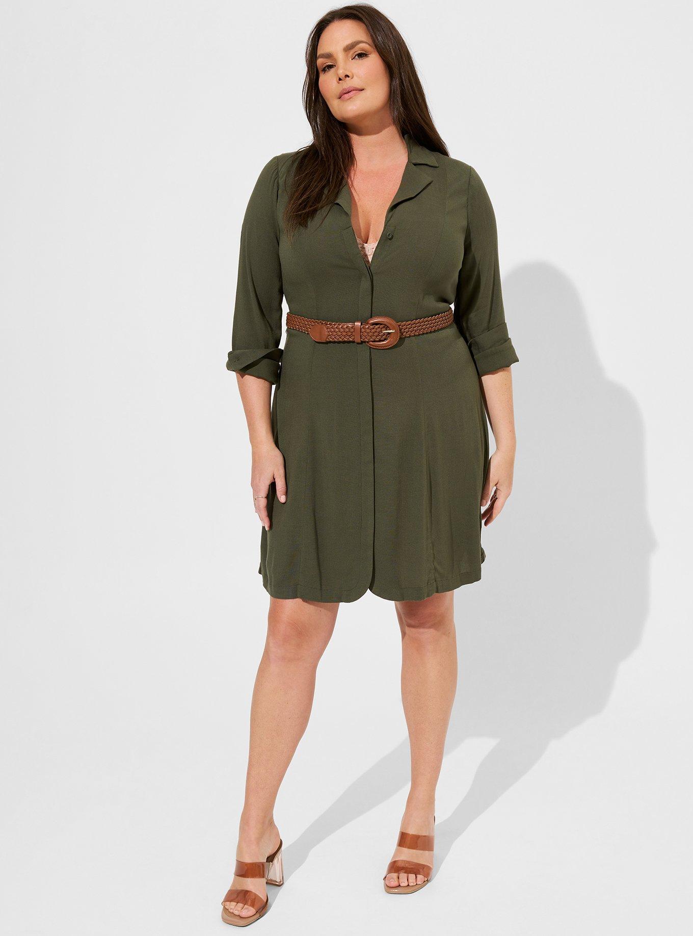 Plus Size - Mini Rayon Slub Wrap Front Dress - Torrid