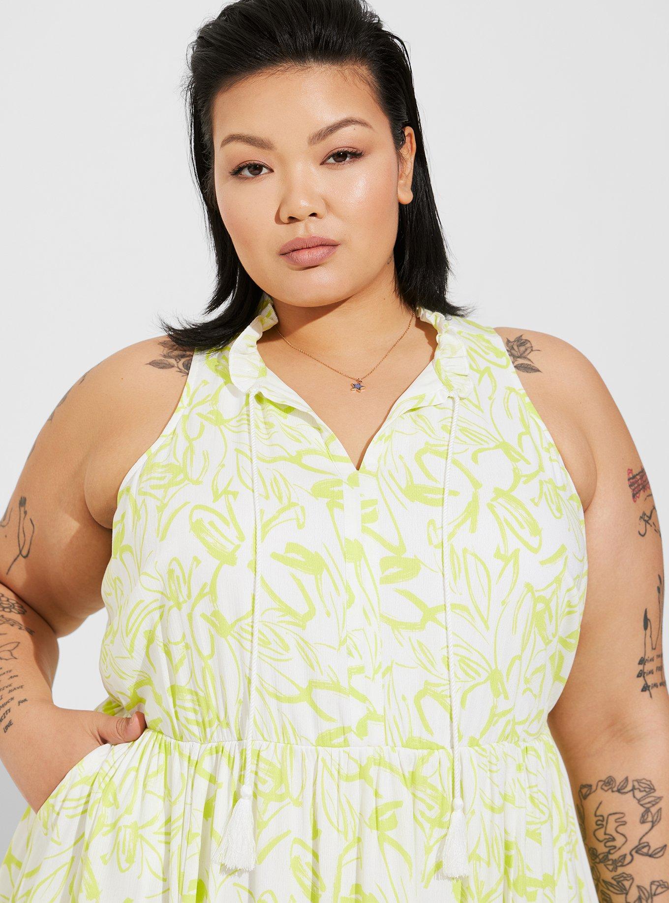 Torrid Yellow Floral Midi Wash Gauze Tiered Dress Size 4X - $36 - From  Amanda