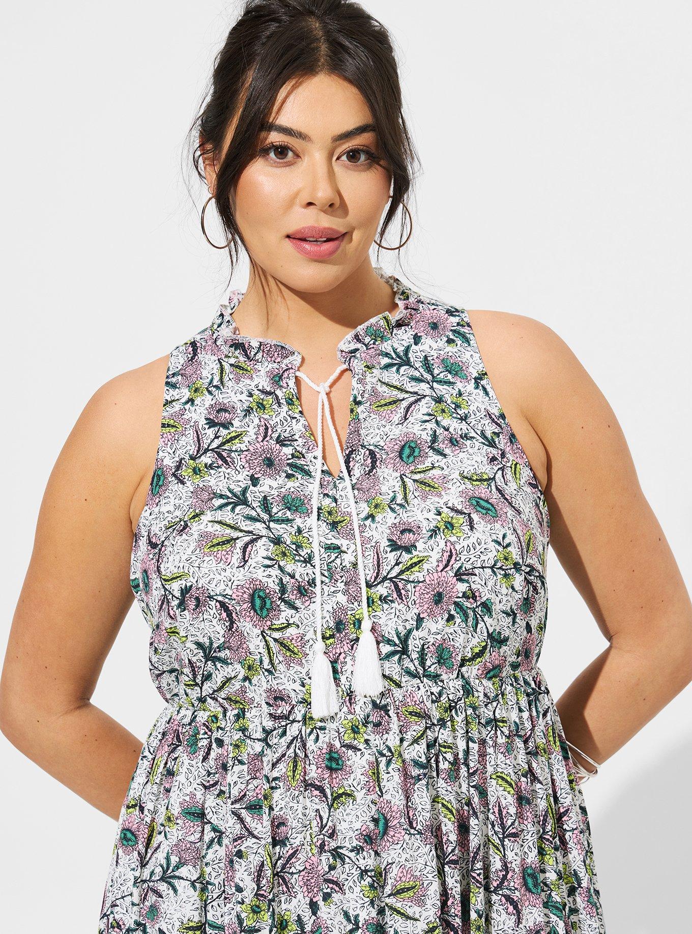 Torrid Yellow Floral Midi Wash Gauze Tiered Dress Size 4X - $36 - From  Amanda