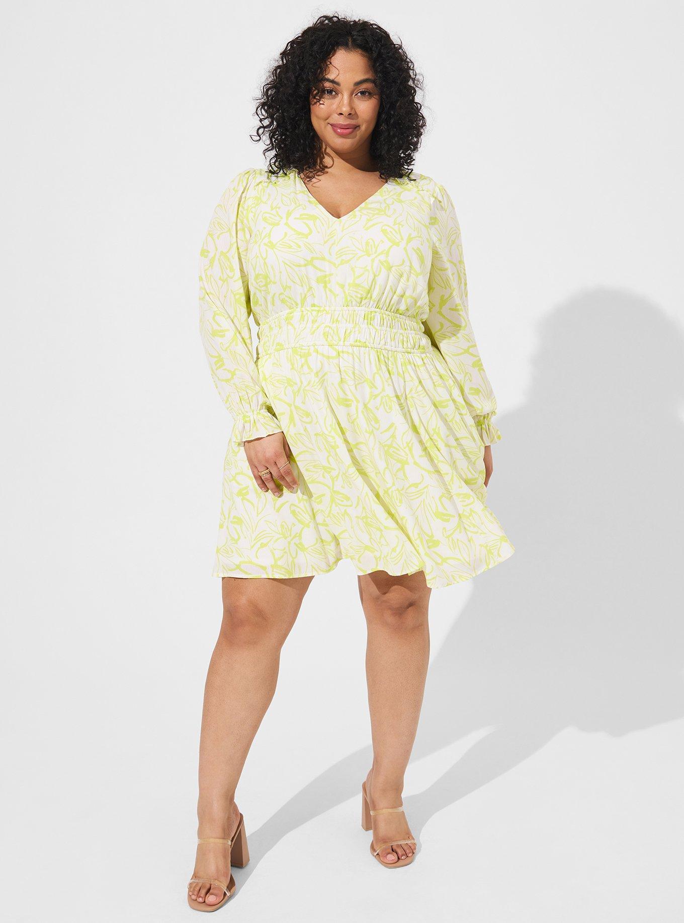 Torrid yellow floral dress sales