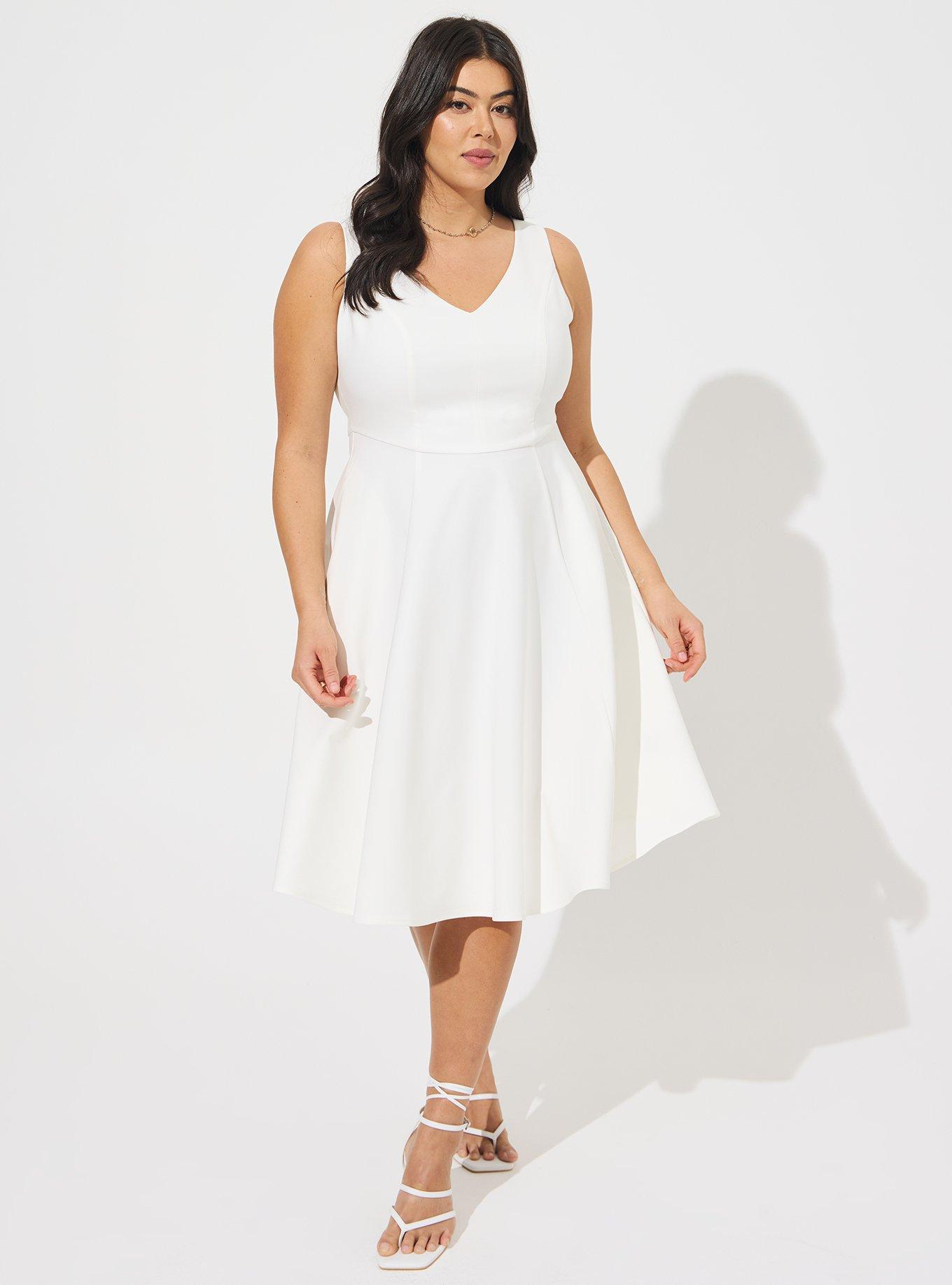 Plus Size - At The Knee Studio Refined Crepe Skater Dress - Torrid