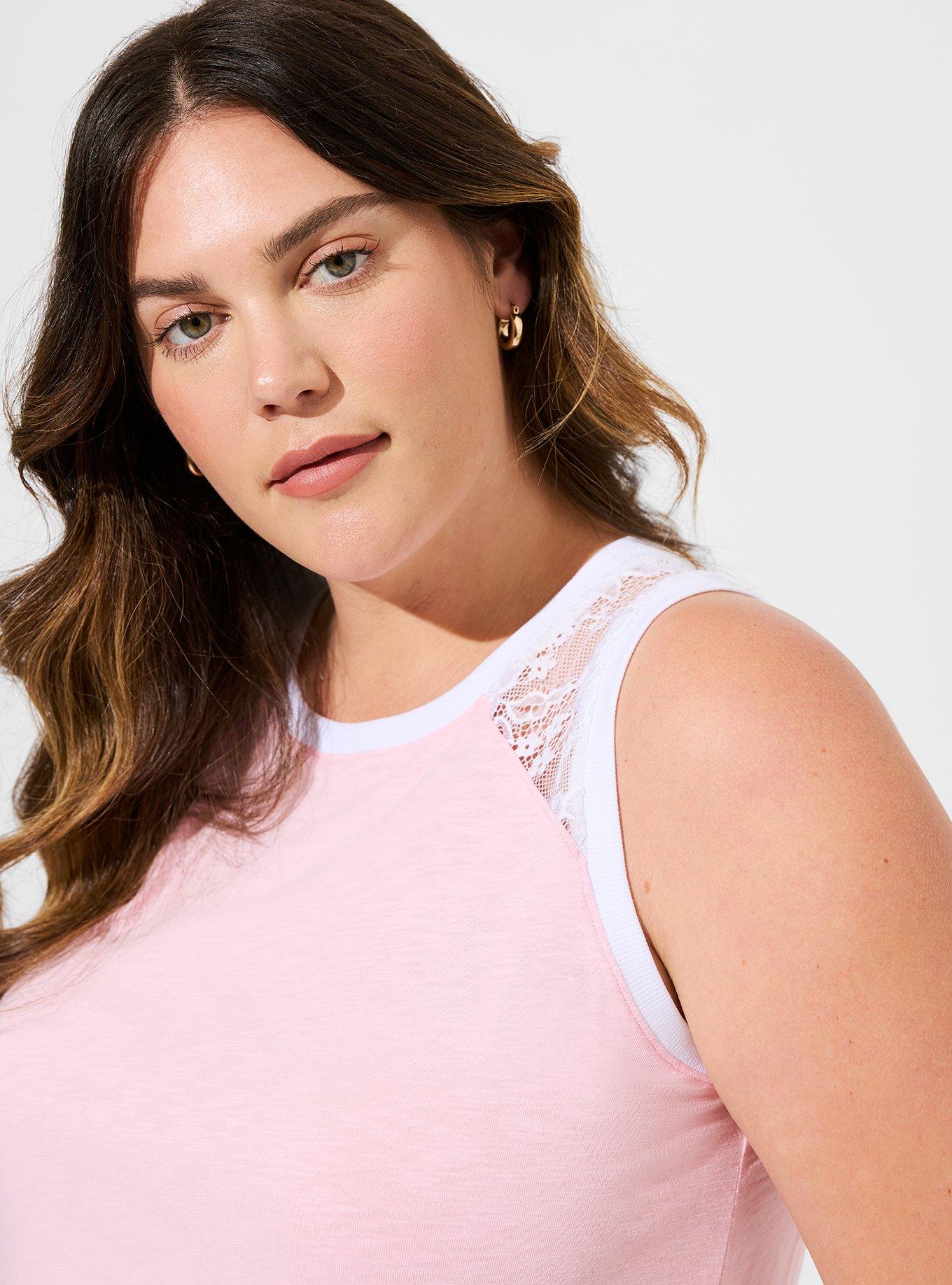 Plus Size - Super Soft Slub Scoop Neck Varsity Cami - Torrid