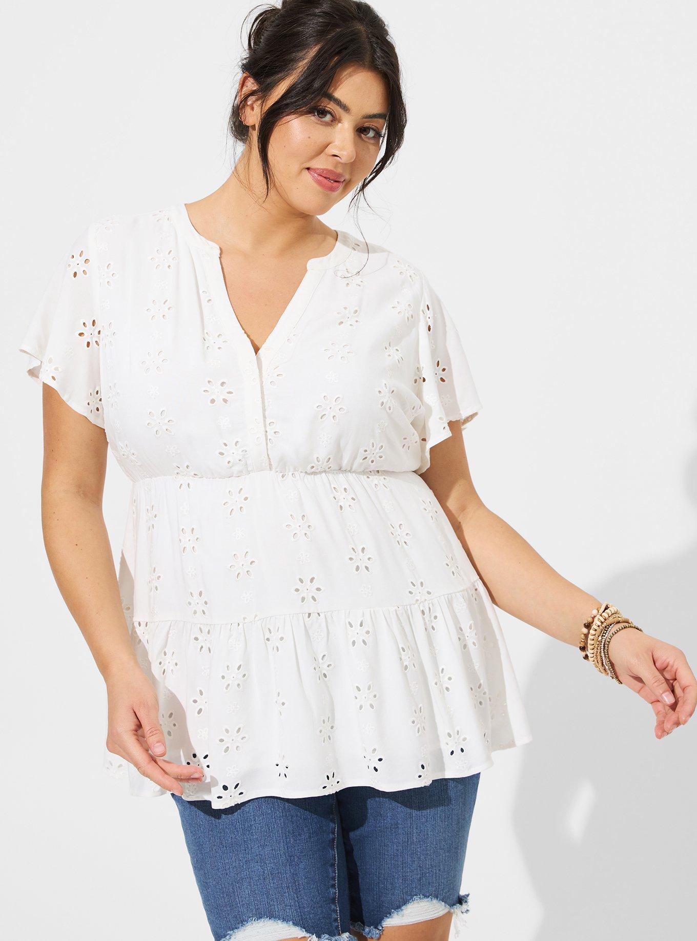 Eyelet Tiered Tank Top - Kirby's Kloset