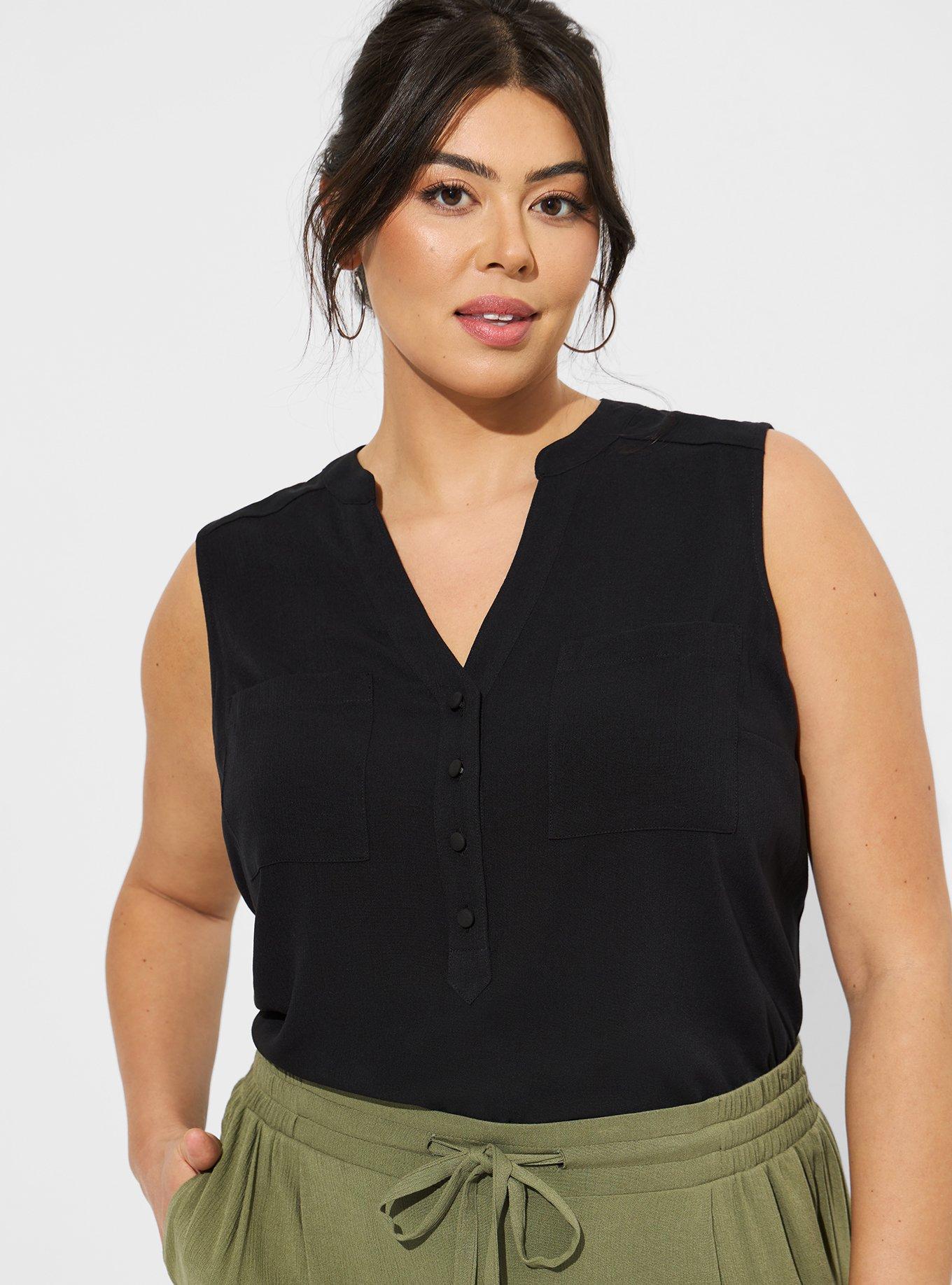 Plus Size - Harper Gauze Button-Front Sleeveless Blouse - Torrid