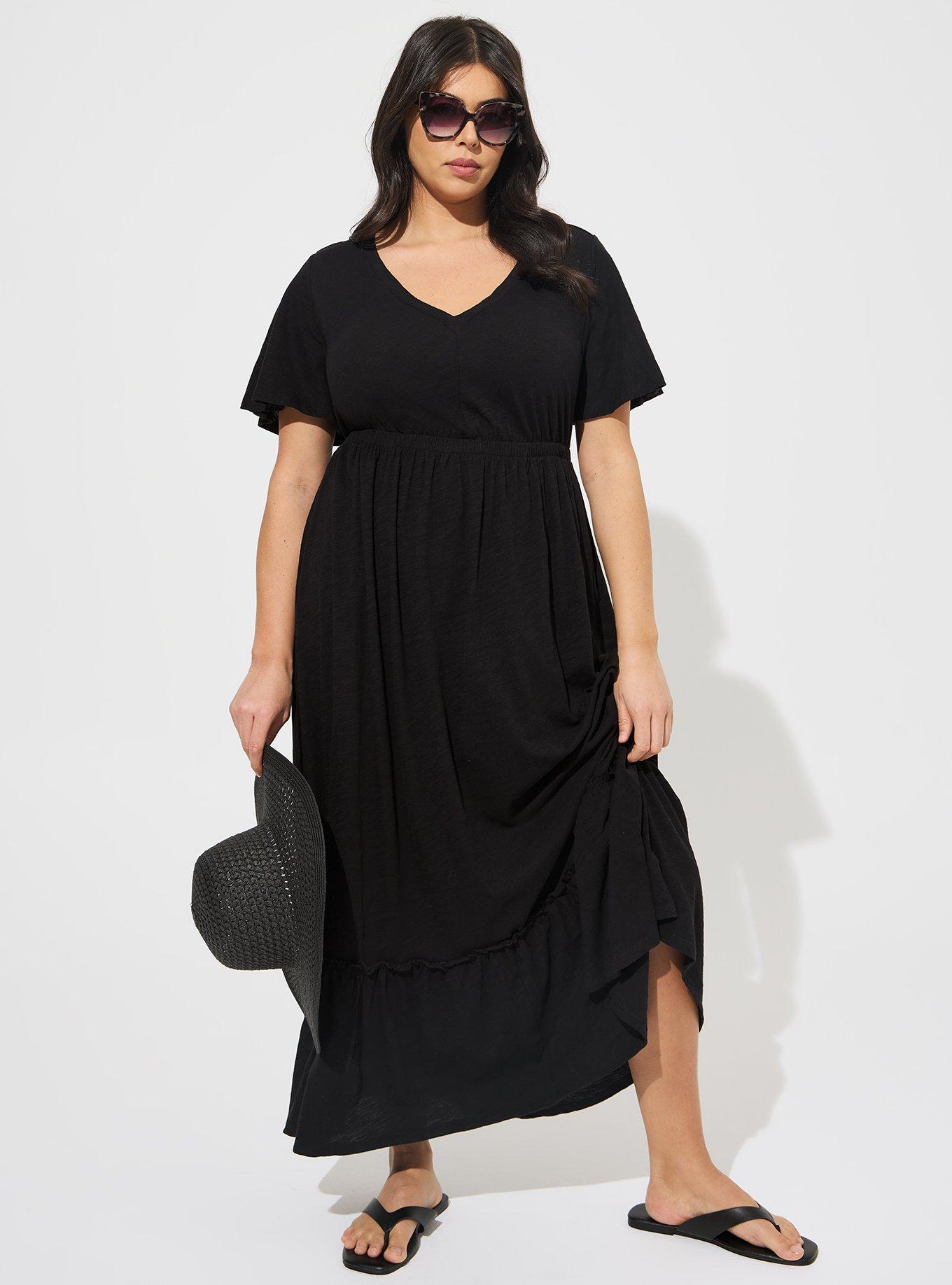 Maxi Cotton Slub Babydoll Beach Dress