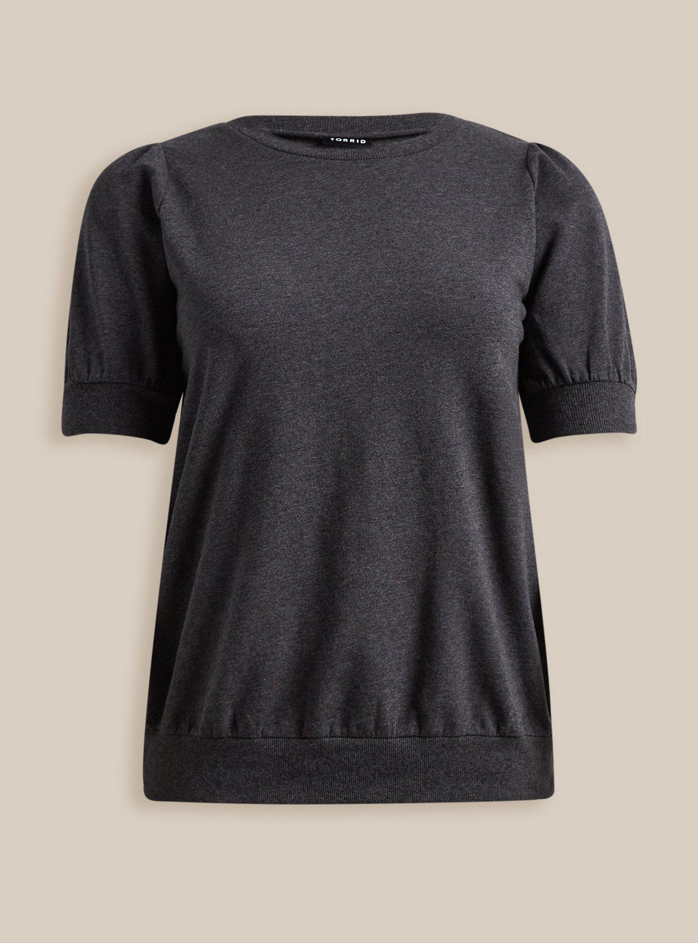 Plus Size - Everyday Fleece Crew Neck Short Sleeve Sweatshirt - Torrid