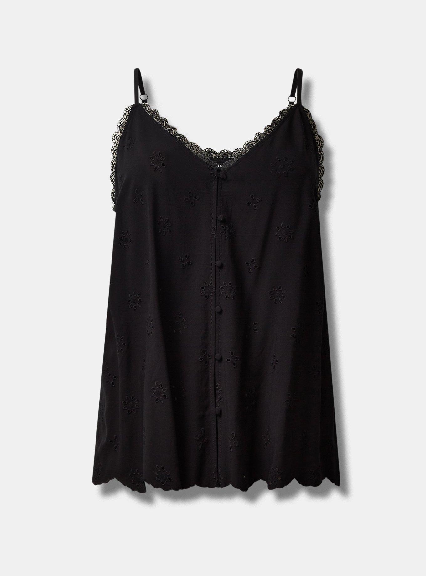 Sophie Eyelet Swing Cami, DEEP BLACK, hi-res